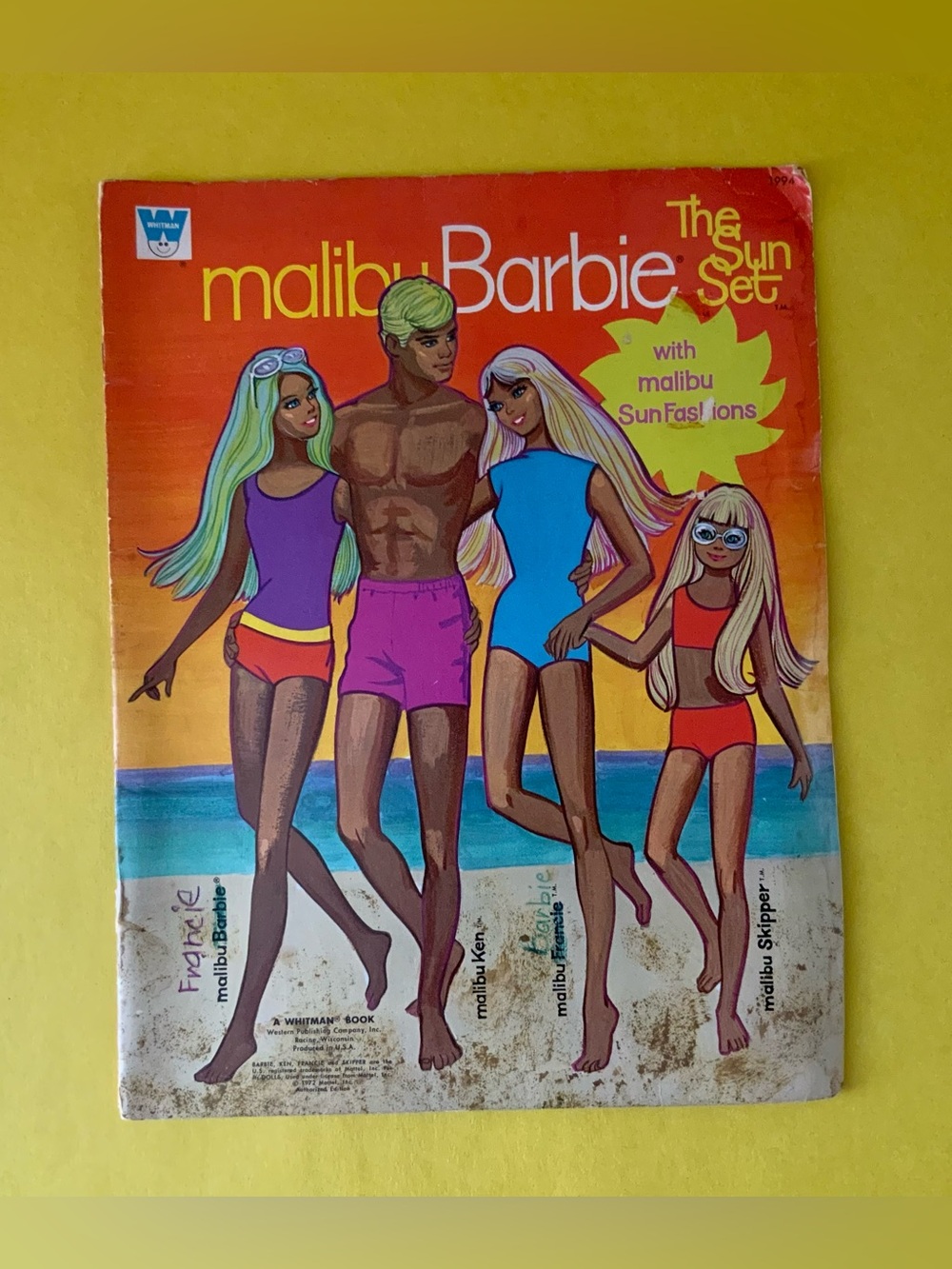 Vintage 70s Barbie Orange and Pink Beach Artwork - Malibu Sun Set
